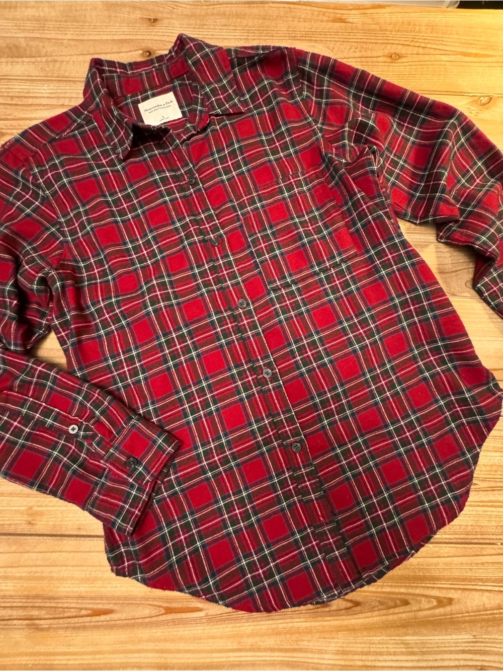 Abercrombie & Fitch Soft A&F Collection Red Plaid Flannel Button Front Shirt Sm